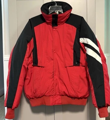 Abrigo Chaqueta Obermeyer Signal Pato Plumón Hombres Grande Esquí Retro De Colección Parka Rojo Blanco Foto 1 de 4