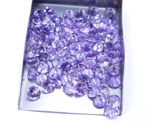 Natürliche lila Farbe Saphir 4 mm Rundschliff zertifiziert 25 Stck. lose Edelsteine Posten - Bild 1 von 5