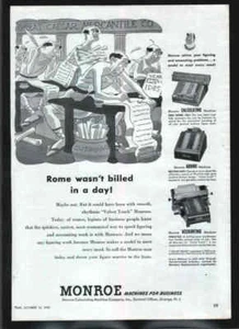MONROE Machines for Business 1950 ad - Picture 1 of 1