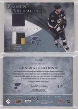 2010 Upper Deck Artifacts Frozen Jersey Blue Jersey/Patch /50 David Backes Patch
