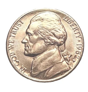 ERROR JEFFERSON NICKEL 1982 D | Possible Strike Thru Or Planchet Error - Picture 1 of 4