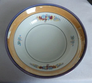 BAVARIA Vintage Orange Blue GERMAN LUSTERWARE 9 1/4" Serving Bowl Floral Flowers - Picture 1 of 8