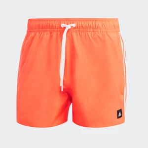 Adidas Swim Shorts Men's 2XL App Solar Red 3 Stripes Clx Very Short Length New - Picture 1 of 10
