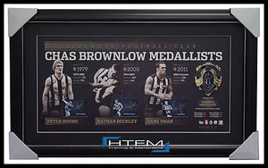 Collingwood Magpies Signed Brownlow Litho OFFICIAL AFL Frame Buckley Dane Swan - Picture 1 of 1
