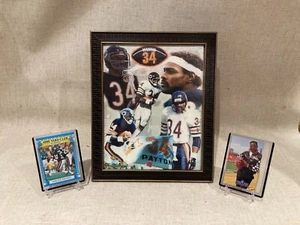 Walter Payton Chicago Bears SET: Framed 8x10 Photo Print; 2 Football Cards - Picture 1 of 7