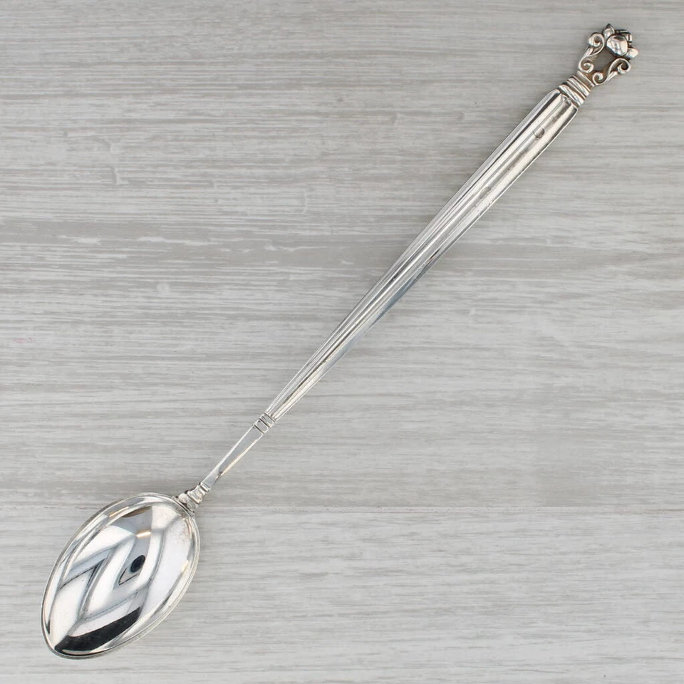 Cucharadita de bellota Georg Jensen Dinamarca plata de ley 7 3/8" cubiertos vintage Foto 1 de 4