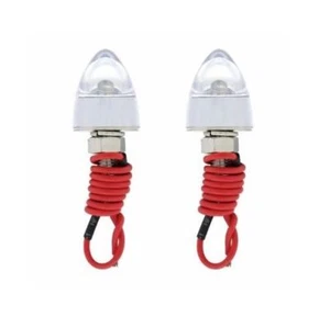 White LED Bullet Style License Plate Frame Fastener Screws PAIR - Picture 1 of 3