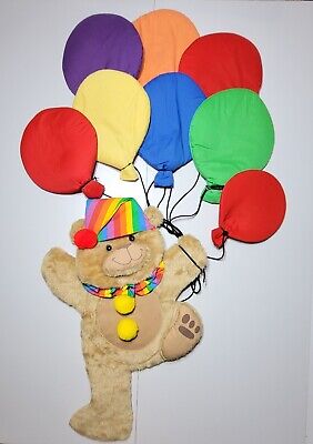 Vintage SILGO Teddy Bear Rainbow Clown Red Balloon + Century Originals 7 Balloon • 78.12$