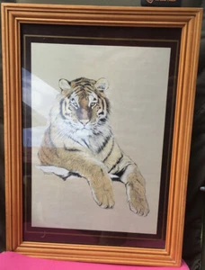 Vintage F/G 1970’s ‘Tiger’ Print By Hans P Leutcke 39.5cm X 27.5cm - Picture 1 of 6
