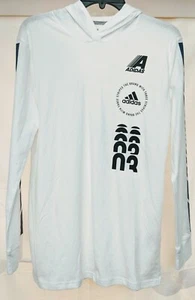 adidas Youth Hooded Pullover Sweatshirt Three Stripes Long Sleeve Shirt-14/16 - Picture 1 of 5
