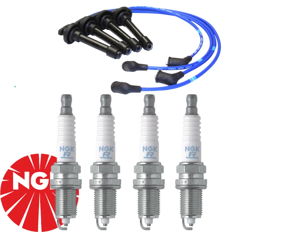Juego de cables de bujías azules con bujías para Honda CRV Integra NGK Japón Foto 1 de 1