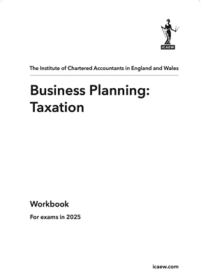 Online Business Planning Taxation ACA Professional Level ICAEW Workbook 2025 - Image 1 of 2