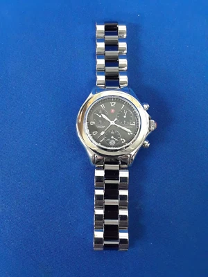 Authentic Michele Ladies Tahitian Black Ceramic Chronograph Watch MWW12E000003 - Image 1 of 4