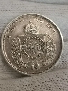 500 REIS SILVER 1863 BRAZIL / BRAZIL SILVER - Picture 1 of 2