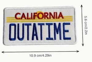 Patch Back to the Future Plate Delorean Outatime Licence Plate Patch - Picture 1 of 2