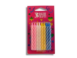 BakeArt Assorted Colour Candle | Cake Topper | Pack of 24 Cake Decorations - Picture 1 of 1