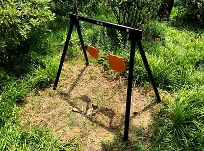 Highwild AR500 Steel Shooting Target Stand System (1 Stand, 2 Chains&6"+8" Gong)