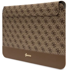 Guess Universell bis 14" Notebook / Tablet Tasche 4G Stripe Metall Logo Braun - Afbeelding 1 van 3