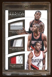 2014-15 IMMACULATE TRIPLE PATCH LOGO /10 C.J. McCOLLUM-ALDRIDGE-BATUM SUPER RARE - Picture 1 of 1