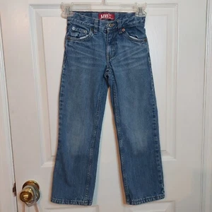 Levi's 549 Relaxed Straight Medium Blue Acid Wash Denim Jeans Boy's Size 7 Slim - Picture 1 of 13