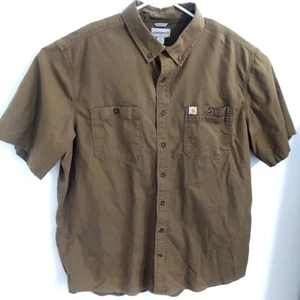 Carhartt Hemd Herren XXL Tall Grün Robust Dick Button Down Arbeitsjacke - Bild 1 von 10