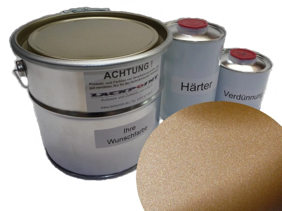 5 Liter Set 2K Autolack Champagner Beige Metallic Matt kein Klarlack neuheit ! - Bild 1 von 1