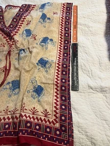 Seidige Elefant Boho Hippie Ethno Flow Bluse - Bild 1 von 8