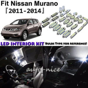 9x White LED Interior Lights Package Kit For 2011 2012 2013 2014 Nissan Murano - Picture 1 of 10