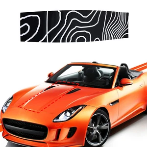 Topographic Map Hood Racing Stripe Sticker For Jaguar F-TYPE 2013-2022 - Picture 1 of 15