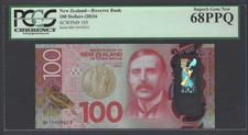 New Zealand 100 Dollars (2016) P195 Uncirculated Graded 68