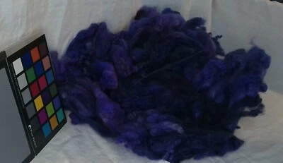 romney varigated dark purple dyed wool fiber spin weave felt fiber art - Image 1 of 4
