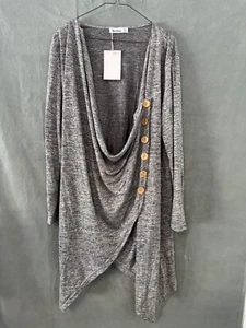 Nextmia Women's Cardigan 22 Long Sleeve Jacket Buttons Casual Loose Top Blouse - Picture 1 of 6