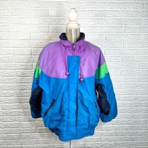 Chaqueta Vintage Mixta Azul Multicolor Púrpura Azul Verde Negro Talla Grande - Imagen 1 de 9