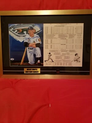 Mickey Mantle Autografiado New York Yankees LE 18x26 Personalizado Enmarcado Certificado PSA Foto 1 de 4