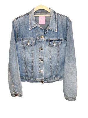 Chaqueta vaquera Monte Carlo Polo & Jockey Club para mujer XL Trucker Preppy Y2K Foto 1 de 4