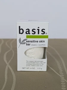 Basis Sensitive Skin Bar Soap Body Wash Bar Cleans and Soothes Chamomile 4oz - Picture 1 of 7