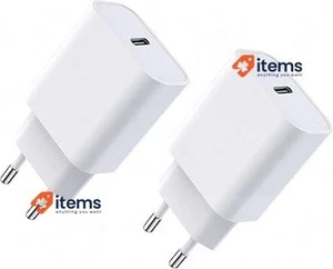 20W 2-Pack USB C Adaptateur, Compatible pour IPHONE 15/15 Pro / 15Pro Max - Photo 1 sur 6