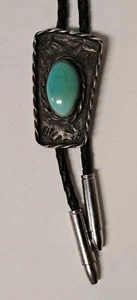 Indianer Bolokrawatte Sterlingsilber und Türkis mit Kugelspitzen - Bild 1 von 8