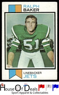 1973 Topps #486 Ralph Baker New York Jets Vintage Football Card - Image 1 of 2