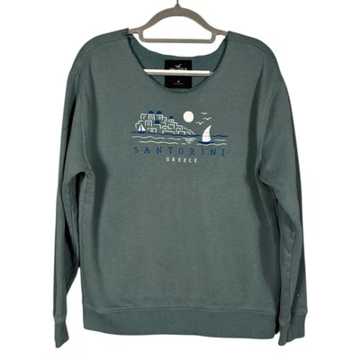 Sudadera Hollister Mujer Relajada Santorini Grecia Gráfica Mediana Envejecida Foto 1 de 4