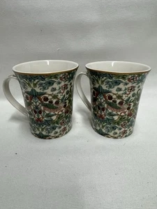 William Morris Strawberry Thief Set of 2 China Mugs The Leonardo Collection - Picture 1 of 5