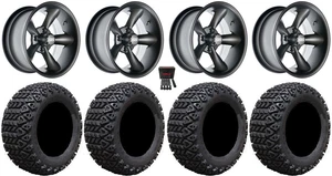 GTW Godfather 12" Golf Cart Wheels Gray 23" X-Trail Tires E-Z-GO & Club Car - Picture 1 of 4