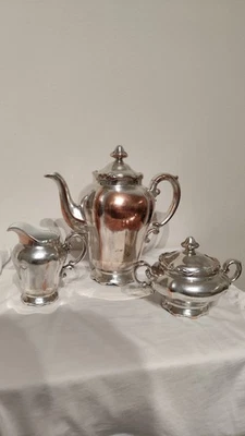 service à thé ou café marque " WMF " cuivre  argenté  date 1920 -  1960 - Photo 1/4