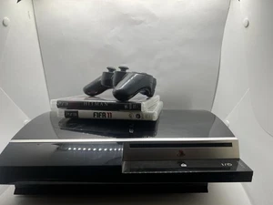 PS3 Playstation 3 FAT 80GB Konsole Bundle Komplett 2 Spiele Controller CECHL04 - Bild 1 von 23