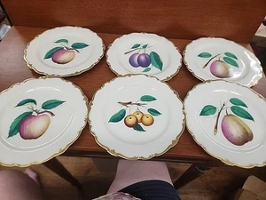 Vintage Set 6 Teller Castleton China American Fruit Design Künstler signiert 9 Zoll - Bild 1 von 17