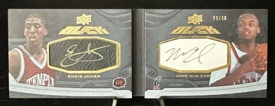 2012 Upper Deck Exquisite Black Eddie Jones Nick Van Exel Dual Auto Booklet /40 - Image 1 of 4
