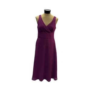 J Crew Womens Sleeveless Silk Crepe Dress Size 10 Style 96454 Magenta - Picture 1 of 13
