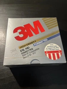 1PK 10pc NEW NOS 3M DS,DD 5.25" 5 1/4 floppy diskettes 1992 Olympic Game edition - Afbeelding 1 van 4