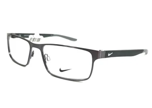Nike Eyeglasses Frames 8131 073 Brushed Gunmetal Wolf Gray Rectangular 55-17-140 - Picture 1 of 14