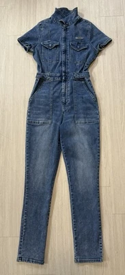 Vintage Y2K Juicy Couture Denim Jean Jumpsuit Large Medium Wash - Image 1 of 4